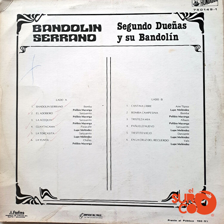 Segundo Dueñas - Bandolín Serrano Vinilo