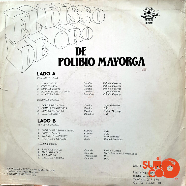 Polibio Mayorga - El Disco De Oro De Polibio Mayorga En Acordeón Vinilo