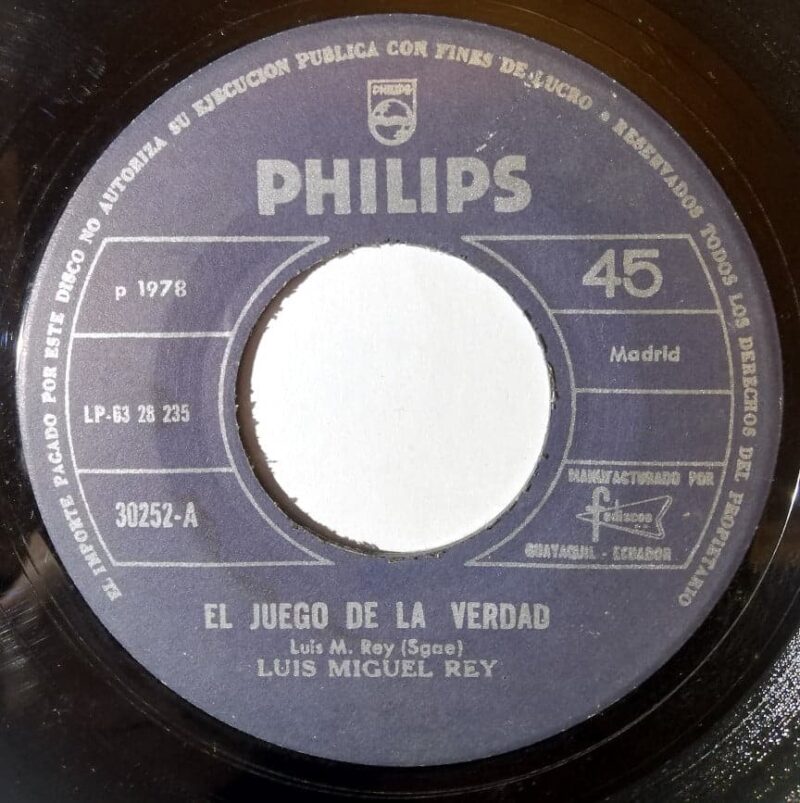 Disco de Vinilo Luis Miguel Rey - El Juego De La Verdad / Soy Como Quiero Ser Vinyl Record