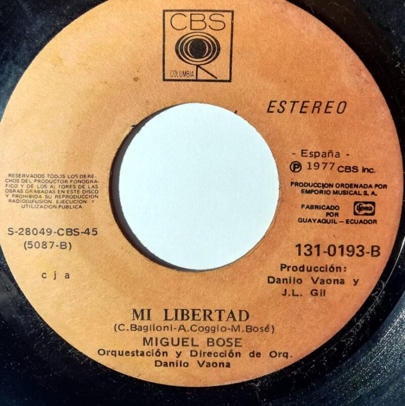 Disco de Vinilo Miguel Bosé - Linda / Mi Libertad Vinyl Record
