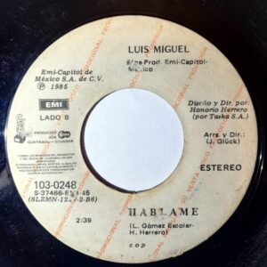 Disco de Vinilo Luis Miguel - Los Muchachos De Hoy / Háblame Vinyl Record