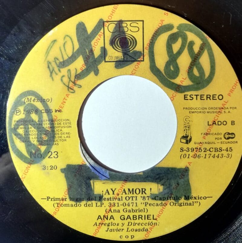 Disco de Vinilo Ana Gabriel - Pecado Original / Ay Amor Vinyl Record