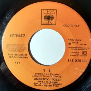 Disco de Vinilo Umberto Tozzi - Tu (Italiano) / Tu (Español) Vinyl Record