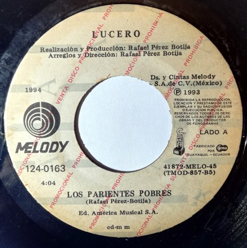 Disco de Vinilo Lucero - Los Parientes Pobres / Cerca De Ti Vinyl Record