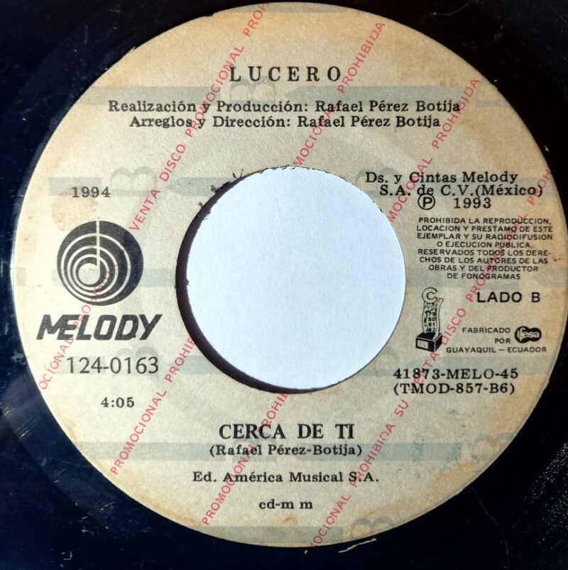 Disco de Vinilo Lucero - Los Parientes Pobres / Cerca De Ti Vinyl Record