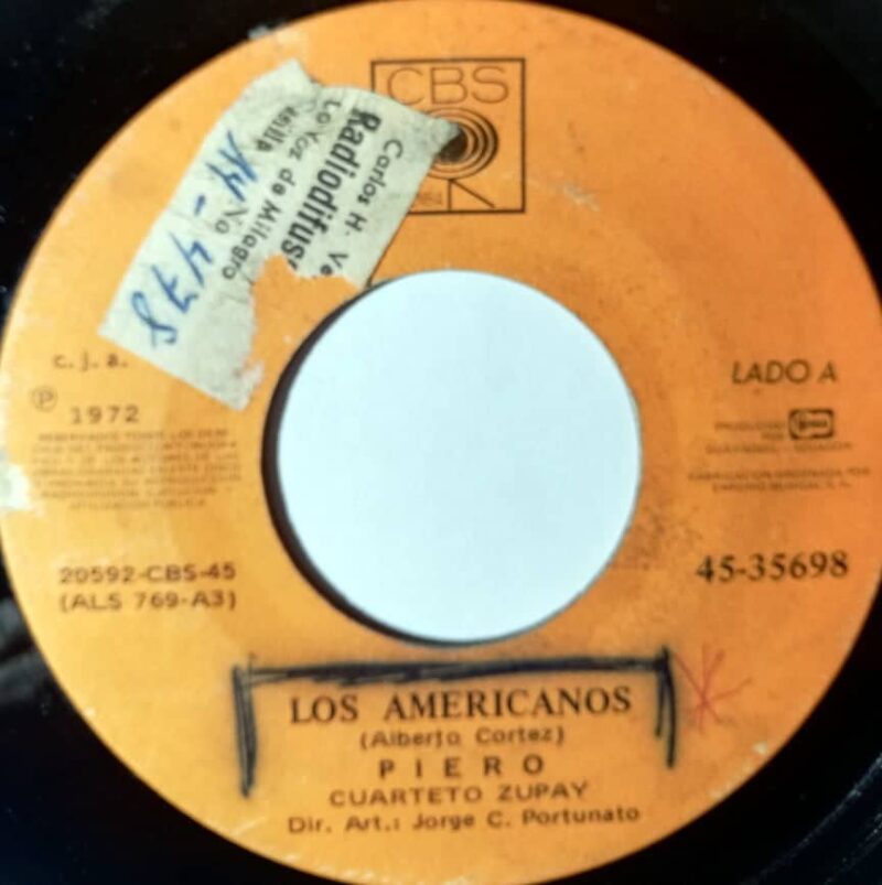 Disco de Vinilo Piero - Los Americanos / Quiero Ser De Vos Vinyl Record