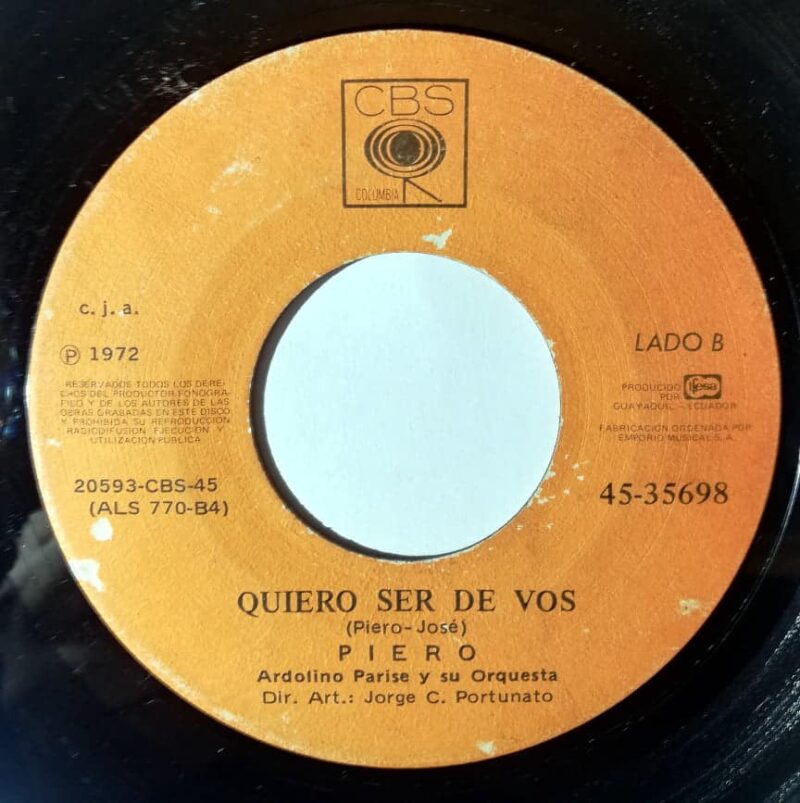 Disco de Vinilo Piero - Los Americanos / Quiero Ser De Vos Vinyl Record