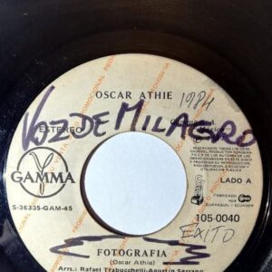 Disco de Vinilo Oscar Athie - Fotografía / Tu Eres Mi Vida Vinyl Record