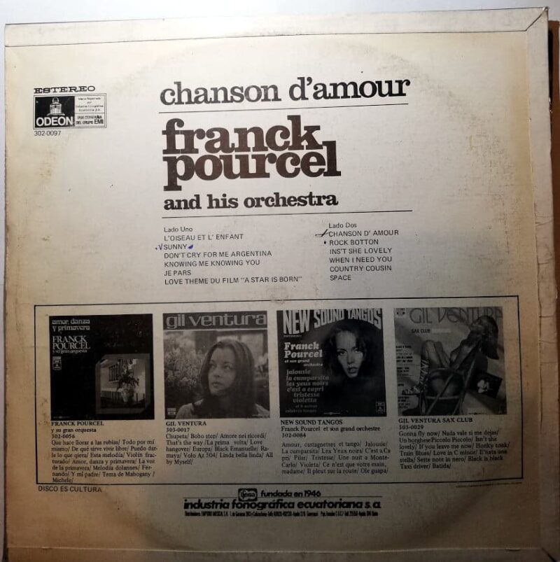 Disco de Vinilo Franck Pourcel - Chanson D’ Amor Vinyl Record