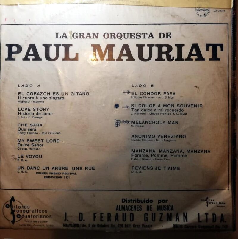 Disco de Vinilo Paul Mauriat - La Gran Orquesta De Paul Mauriat Vinyl Record