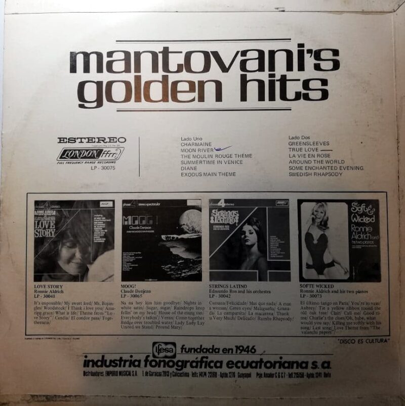 Disco de Vinilo Mantovani - Golden Hit’s Vinyl Record