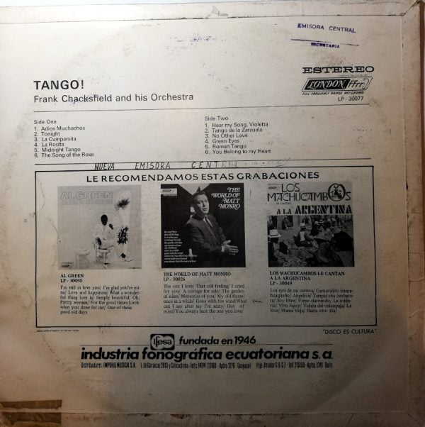 Disco de Vinilo Frank Chacksfield - Tango Vinyl Record