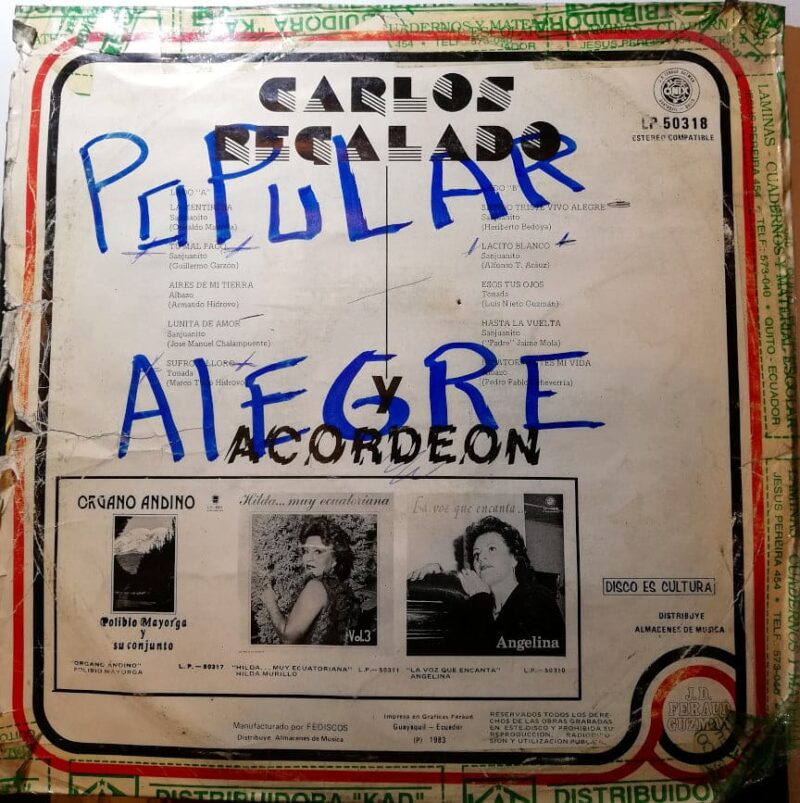 Disco de Vinilo Carlos Regalado - Carlos Regalado Y Acordeón Vinyl Record