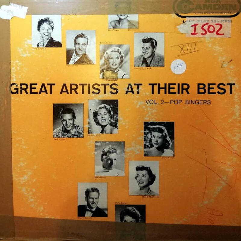 Disco de Vinilo Varios - Great Artists At Their Best Vol 2 Pop Singers Vinyl Record