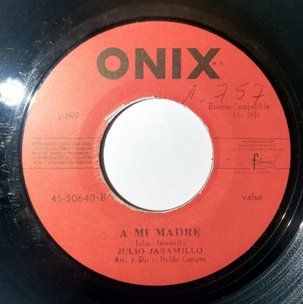 Disco de Vinilo Julio Jaramillo - A Mi Madre / Te Quiero Así Vinyl Record