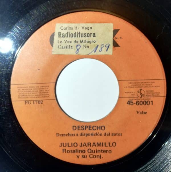 Julio Jaramillo - Despecho / Todas Son Falsas Vinilo