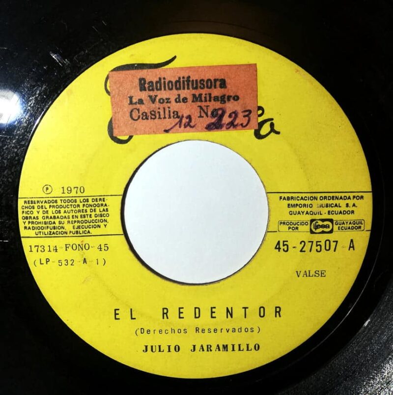 Disco de Vinilo Julio Jaramillo - El Redentor / Mis Harapos Vinyl Record