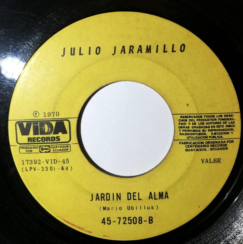 Disco de Vinilo Julio Jaramillo - Jardín Del Alma / Me Juraste Ayer Vinyl Record