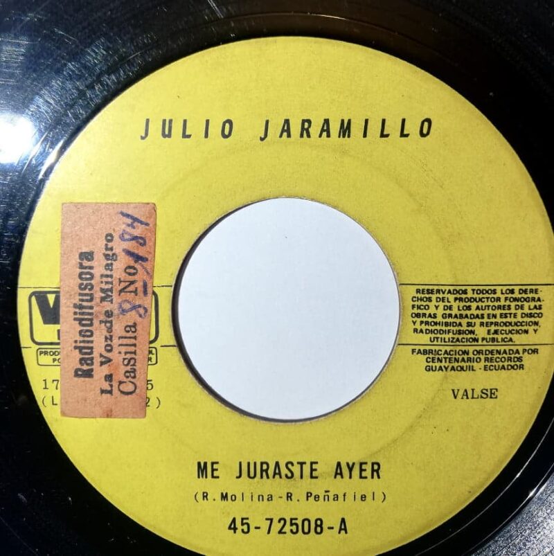 Disco de Vinilo Julio Jaramillo - Jardín Del Alma / Me Juraste Ayer Vinyl Record