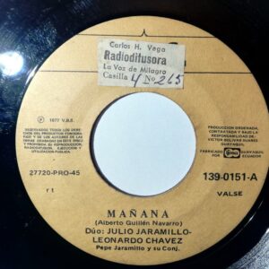 Disco de Vinilo Julio Jaramillo - Tu Sombra Seré / Mañana Vinyl Record