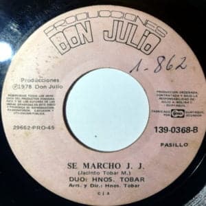 Disco de Vinilo Dúo Hermanos Tobar - Se Marchó JJ / A Mi Amigo Julio Vinyl Record