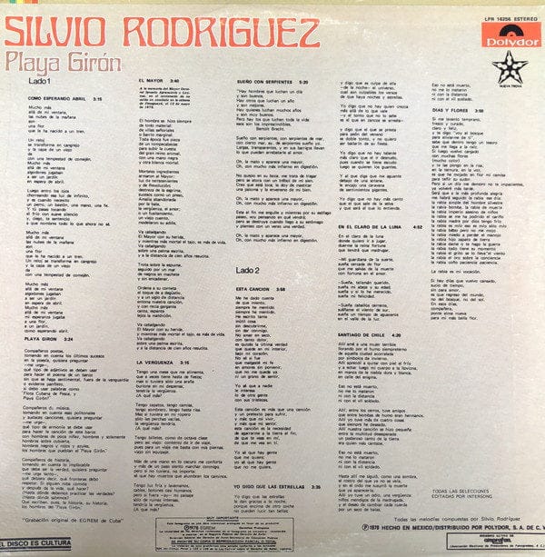 Disco de Vinilo Silvio Rodríguez  - Playa Giron Vinyl Record