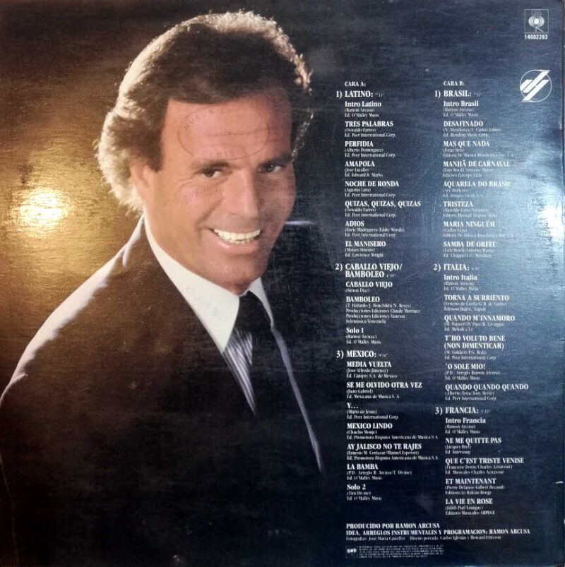 Disco de Vinilo Julio Iglesias - Raíces Vinyl Record
