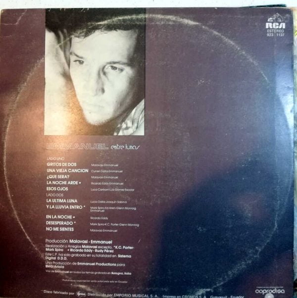 Disco de Vinilo Emmanuel - Entre Lunas Vinyl Record