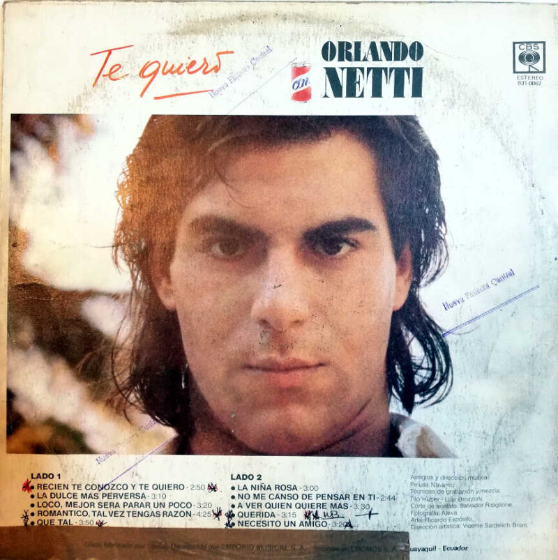Disco de Vinilo Orlando Netti - Te Quiero Vinyl Record
