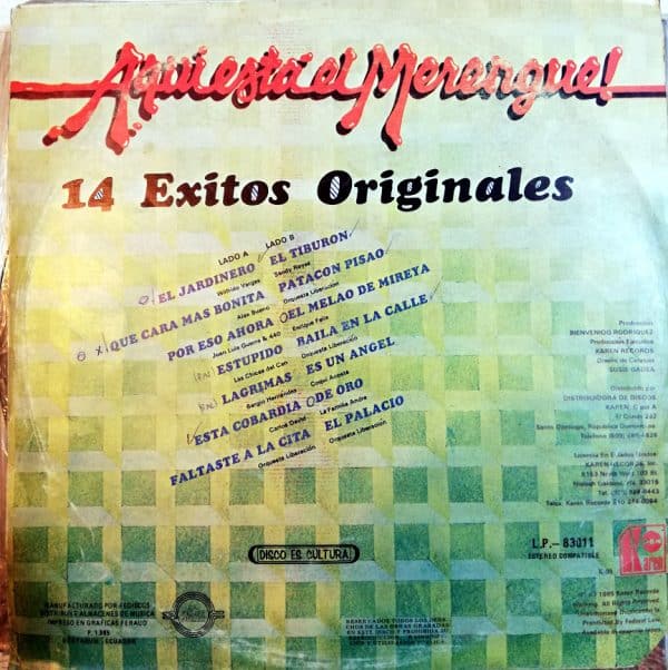 Disco de Vinilo Varios - Aquí Esta El Merengue Vinyl Record