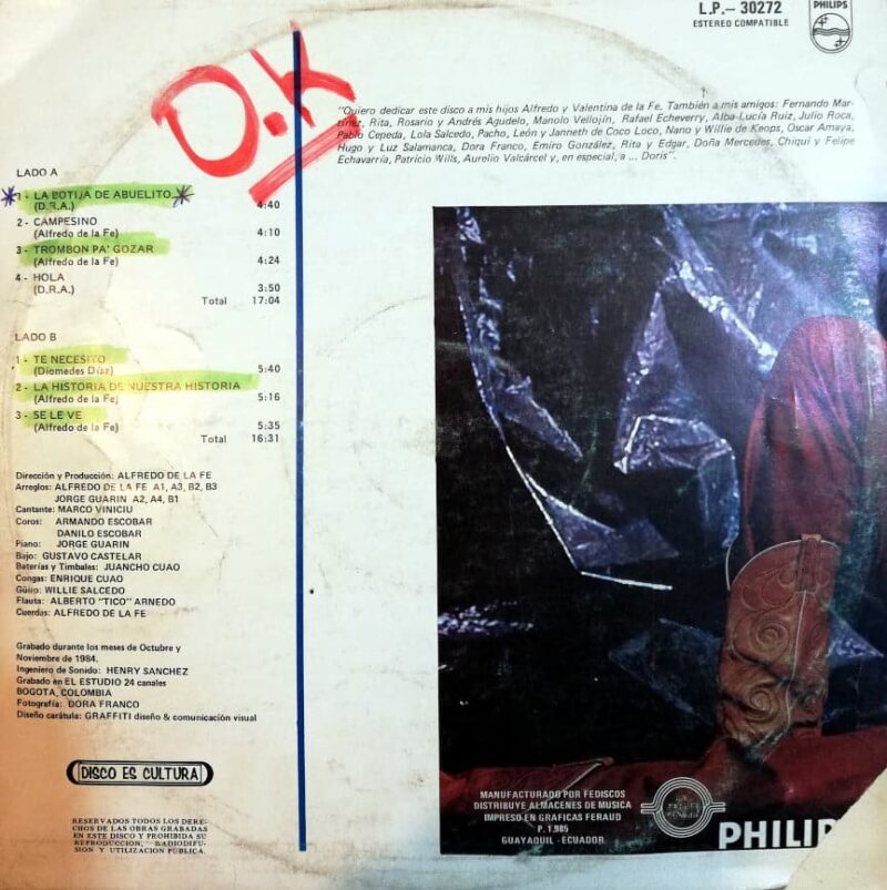 Disco de Vinilo Alfredo De La Fe - Made In Colombia Vinyl Record