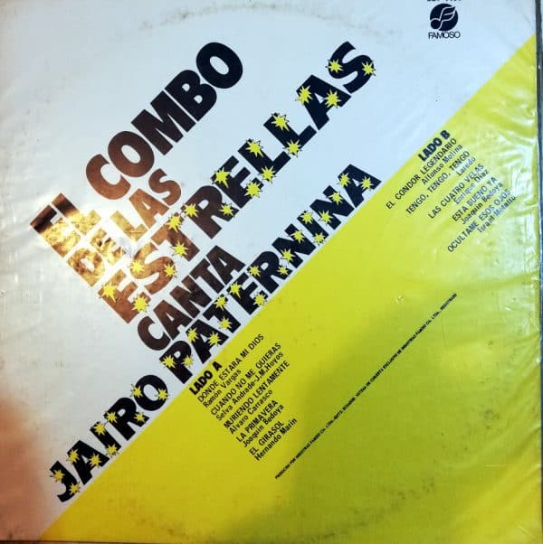 Disco de Vinilo El Combo De Las Estrellas /78 - El Combo De Las Estrellas Canta Jairo Paterina Vinyl Record