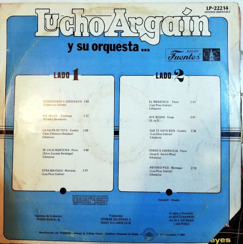 Disco de Vinilo Lucho Argain Y Su Orquesta - La Explosiva Vinyl Record