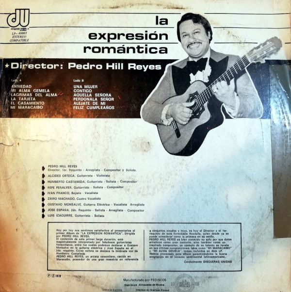 Disco de Vinilo Pedro Hiill Reyes - La Expresion Romantica Vinyl Record
