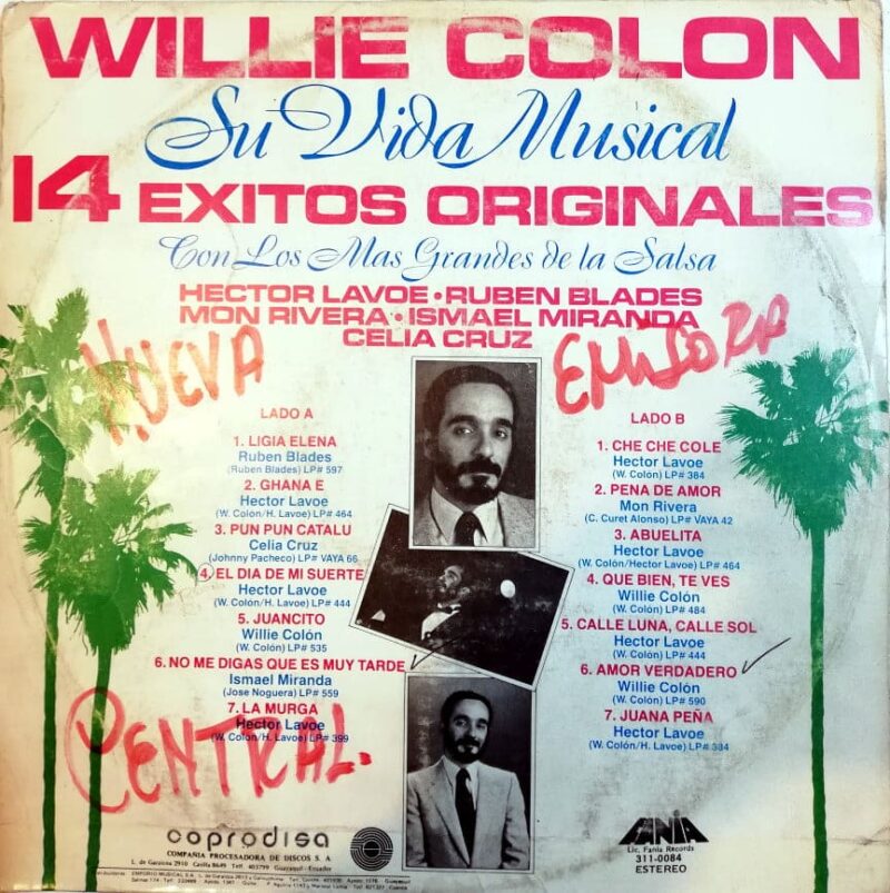 Disco de Vinilo Willie Colon - Su Vida Musical 14 Exitos Vinyl Record