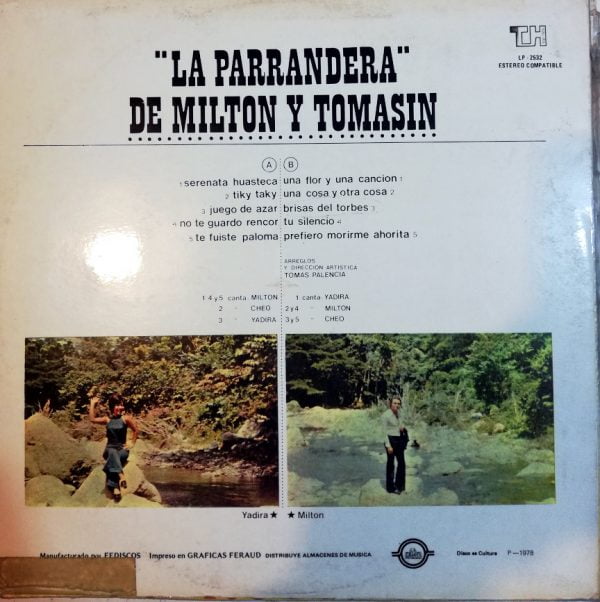 Disco de Vinilo Milton Tomasin - La Parrandera De Milton Tomasin Vinyl Record