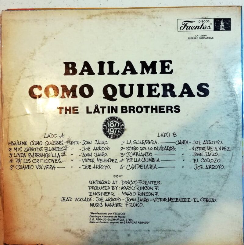 Disco de Vinilo The Latin Brothers - Bailame Como Quieras Vinyl Record