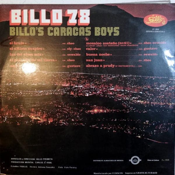 Disco de Vinilo Billo's Caracas Boys - Billo 78 Vinyl Record