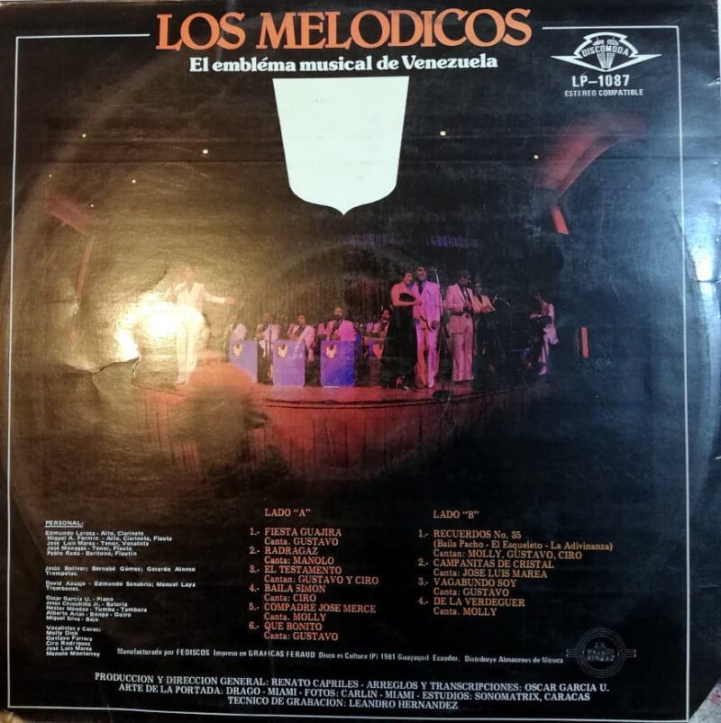 Disco de Vinilo Los Melodicos - El Emblema Musical De Venezuela Vinyl Record