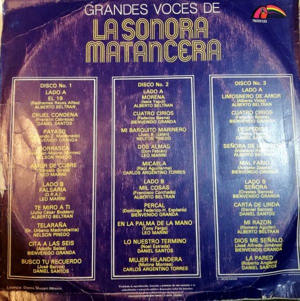 Disco de Vinilo Las Voces De La Sonora Matancera - Grandes Voces De La Sonora Matancera Vinyl Record