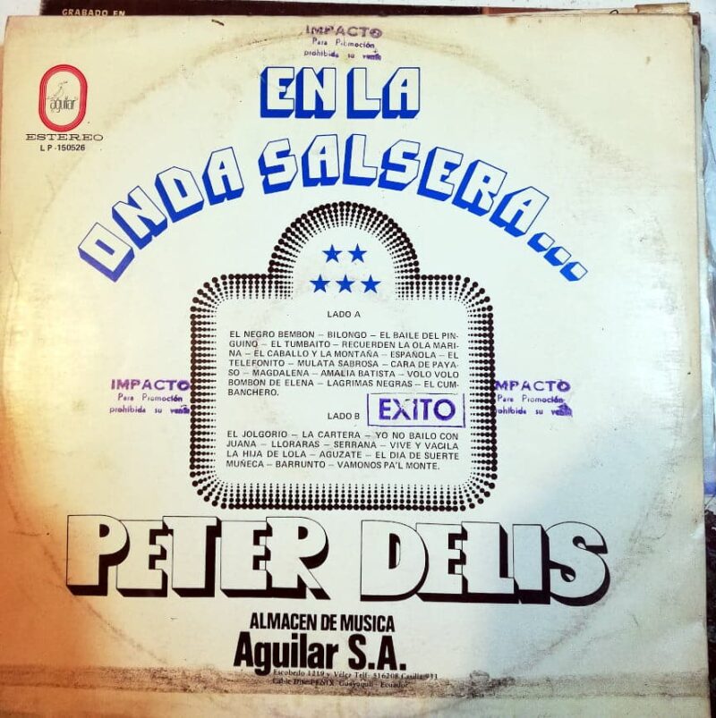 Disco de Vinilo Peter Delis - En La Onda Salsera Vinyl Record