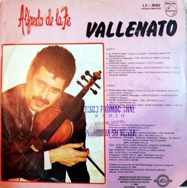 Disco de Vinilo Alfredo De La Fe - Vallenato Vinyl Record
