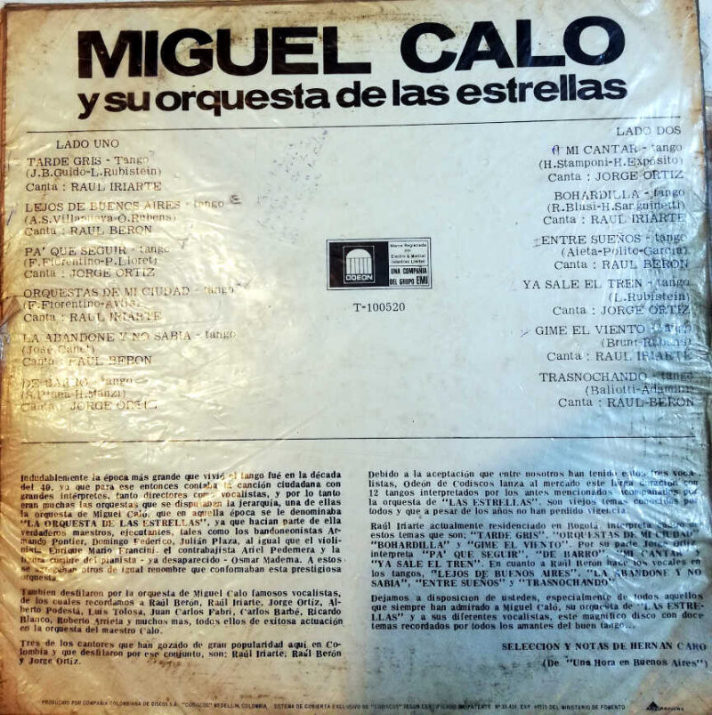 Disco de Vinilo Miguel Calo - Y Su Orquesta De Las Estrellas Vinyl Record