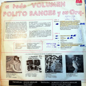 Disco de Vinilo Polito Bances - A Todo Volumen Vinyl Record