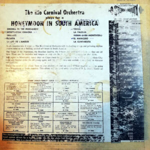 Disco de Vinilo The Rio Carnival Orchestra - Honey Moon In South America Vinyl Record