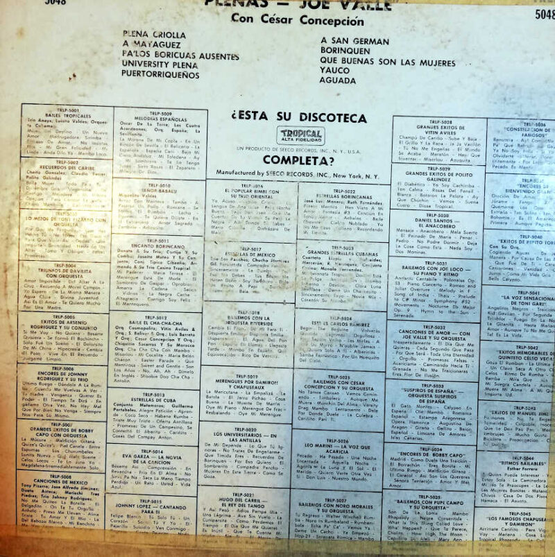 Disco de Vinilo Joe Valle - Plenas Vinyl Record