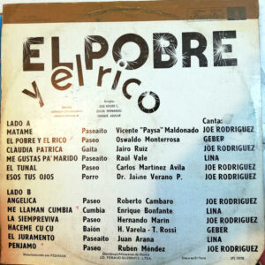Disco de Vinilo José Rodríguez - El Pobre Y El Rico Vinyl Record