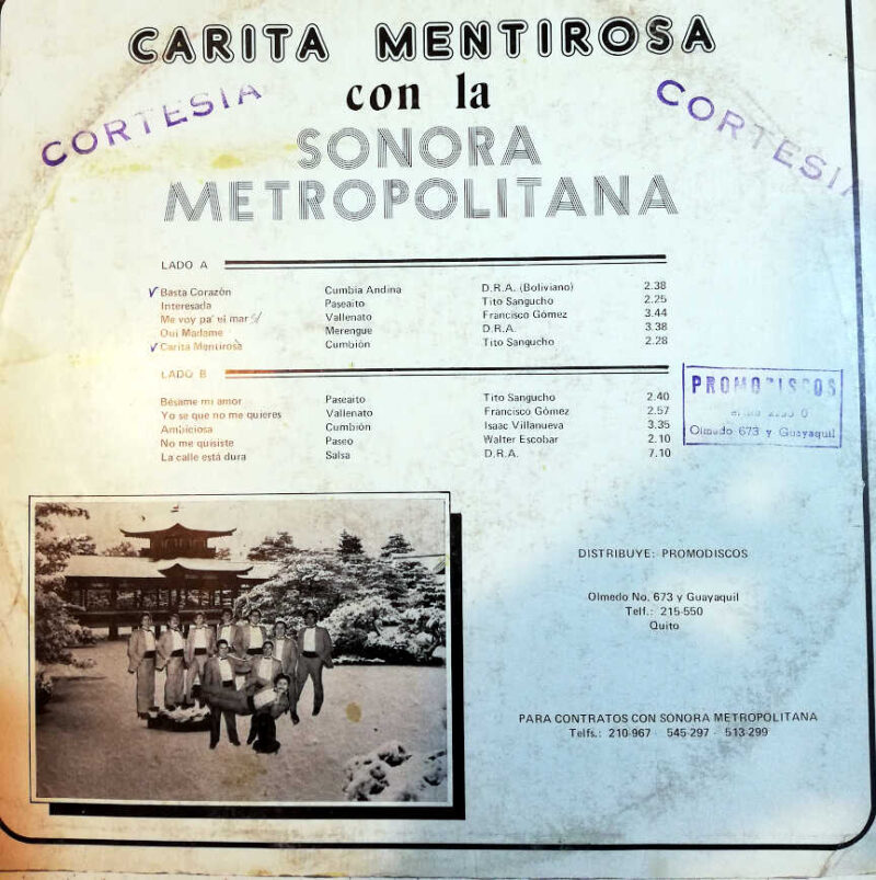 Disco de Vinilo Sonora Metropolitana - Carita Mentirosa Vinyl Record