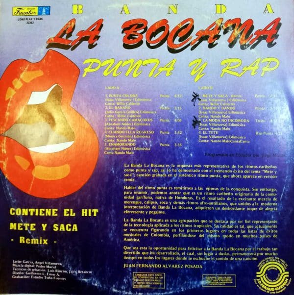 Disco de Vinilo Banda La Bocana - Punta Y Rap Vinyl Record