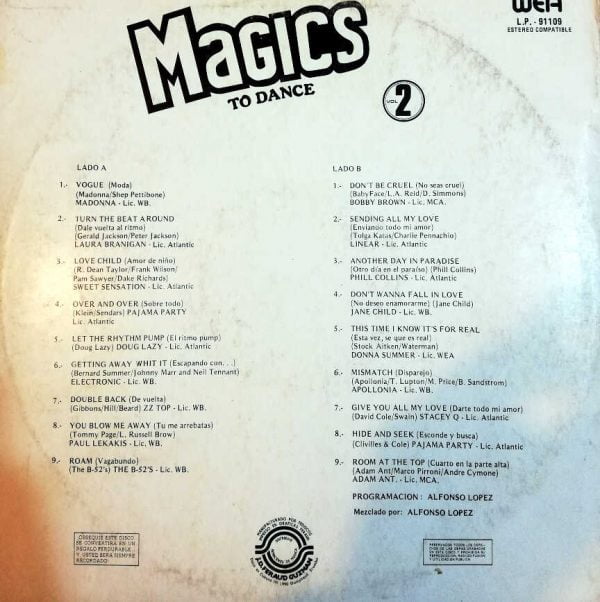 Disco de Vinilo Alfonso López - Magics To Dance Vol 2 Vinyl Record